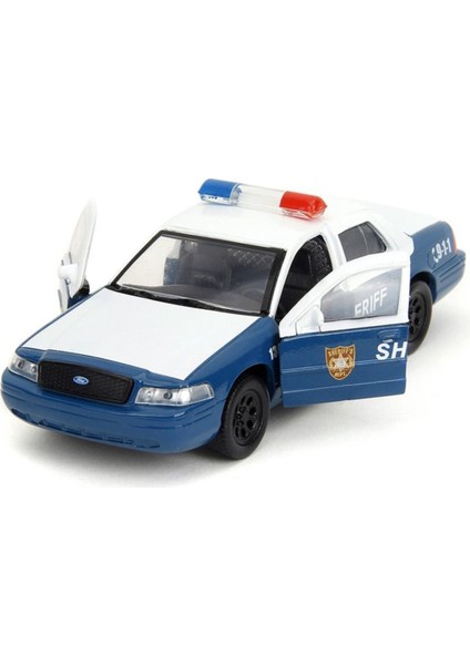 The Walking Dead Rick Grimes Ford Crown Victoria Sheriff Polis Koleksiyonluk Metal Model Araba-10 cm