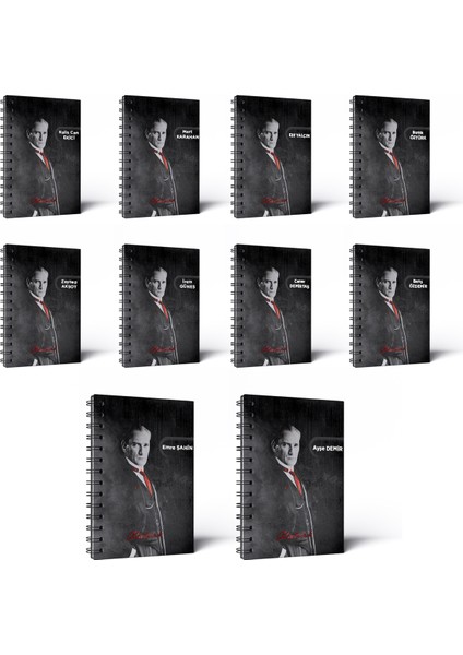Kişiye Özel Isimli Atatürk Defter 10'lu
