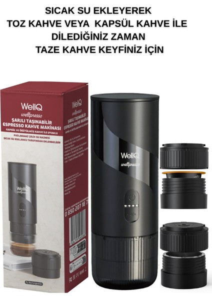 Wellpresso Taşınabilir Şarjlı Espresso Kahve Makinesi fiyatları