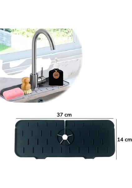 Lavabo Için Silikon Esnek Mat Musluk Sapı Damlama Tutucu Raf Mutfak Tezgahı Sıçrama Koruma (5148) fırsatları