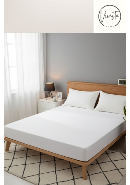 180X200 Çift Kişilik Lastikli Çarşaf Seti + 2 Adet 50X70 Yastık Kılıfı | Kaymaz, Yumuşak Kullanım