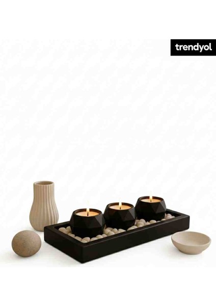 Tabaklı Prizma Desen 4 Lü Pinterest Mumluk Set Hediyelik Ev ve Ofis Dekorasyon Ürünü(Taşlar ve Mumlar Dahildir) fiyatları