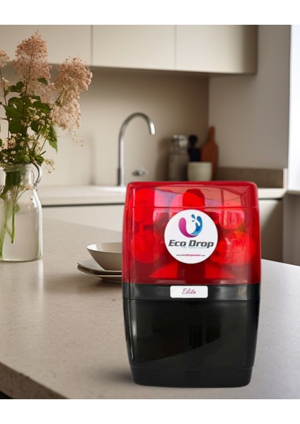 Ecodrop Water Kırmızı-Siyah8 Litre5 Filtre Alkaline Su Arıtma Cihazı