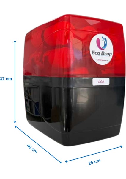 Ecodrop Water Kırmızı-Siyah8 Litre5 Filtre Alkaline Su Arıtma Cihazı