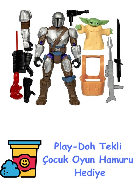 Mixmashers Star Wars™ Mandalorian ve Grogu Özel Karıştır ve Birleştir Deluxe Aksiyon Figürü Seti ve Aksesuarları + Play-Doh Oyun Hamuru