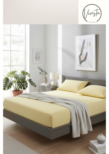 180X200 Çift Kişilik Lastikli Çarşaf Seti + 2 Adet 50X70 Yastık Kılıfı | Kaymaz, Yumuşak Kullanım