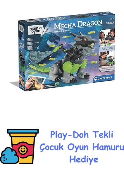 64326 Robotik Laboratuvarı, Mecha Dragon, Bilimsel Oyuncak, Multicolor + Play-Doh Oyun Hamuru