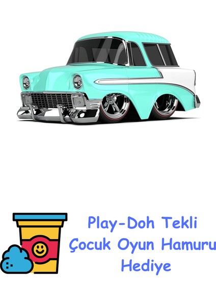 Mga Entertaintment Cartuned S2 1956 Chevy Nomad - Mavi Custom Araba + Play-Doh Oyun Hamuru