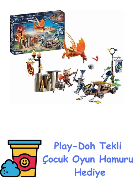 Playmobıl Novelmore 71210 Novelmore ve Burnham Raiders - Turnuva Sahası, 4 Yaşından Büyük Çocuklar Için Oyuncak + Play-Doh Oyun Hamuru