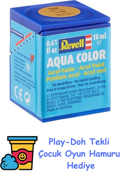 - Su Bazlı Maket Boyası Altın Metalik 18 ml (36194) + Play-Doh Oyun Hamuru