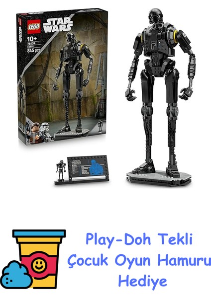Star Wars K-2so Güvenlik Droidi 75434 – 10 Yaş ve Üzeri Çocuklar Için Andor Temalı Koleksiyonluk Sergileme Oyuncağı, Hayranlara Yaratıcı Hediye Fikri (845 Parça) + Play-Doh Oyun Hamuru