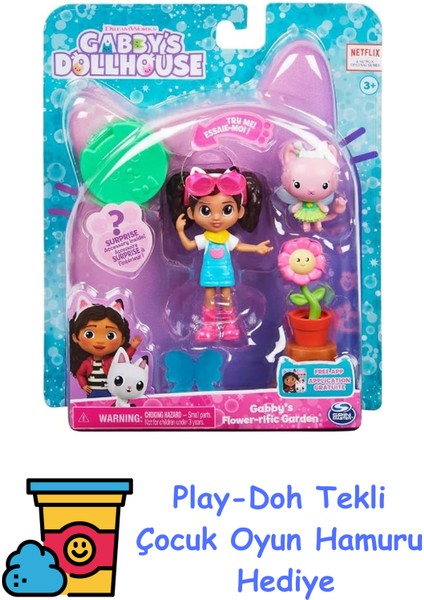 2 Oyuncak Figürlü Flower-Rific Bahçe Seti (2 Aksesuar, Teslimat ve Mobilya Parçası) + Play-Doh Oyun Hamuru