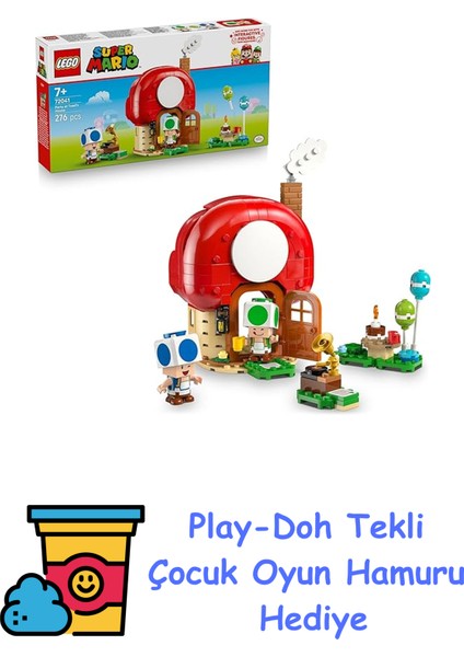 Super Mario Toad Evinde Parti 72041 – 7 Yaş ve Üzeri Çocuklar Için Parti Temalı Yaratıcı Oyuncak Yapım Seti, Eğlenceli Oyun Deneyimi ve Hediye Fikri, Koleksiyonlu + Play-Doh Oyun Hamuru