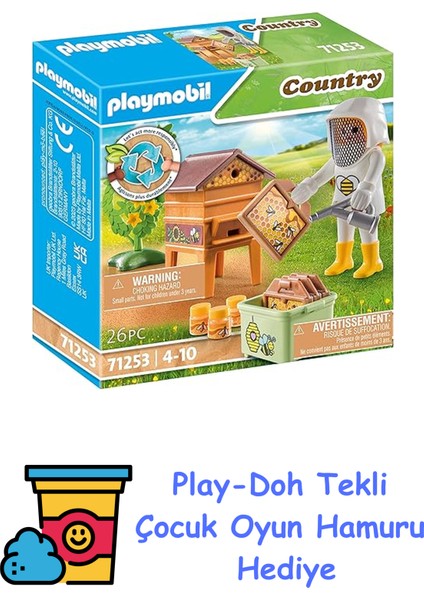 71253 Country Arıcı, Çiftlik Hayvanı Oyun Setleri, Sürdürülebilir Oyuncaklar, Eğlenceli, Yaratıcı Rol Yapma, Oyun Setleri 4 Yaş ve Üzeri Çocuklar Için Uygun + Play-Doh Oyun Hamuru