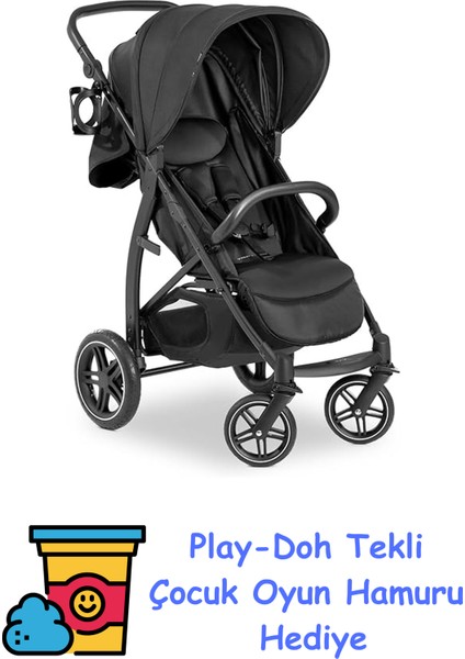 Rapid 4d Air Bebek Arabası, 25 Kg'a Kadar, Dayanıklı, 50 + Upf'ye Bölünmüş Gölgelik, Bardaklık, Aralıklar, Yatma Konumu, Kolay Yıkanabilir, Büyük Alışveriş Sepet + Play-Doh Oyun Hamuru