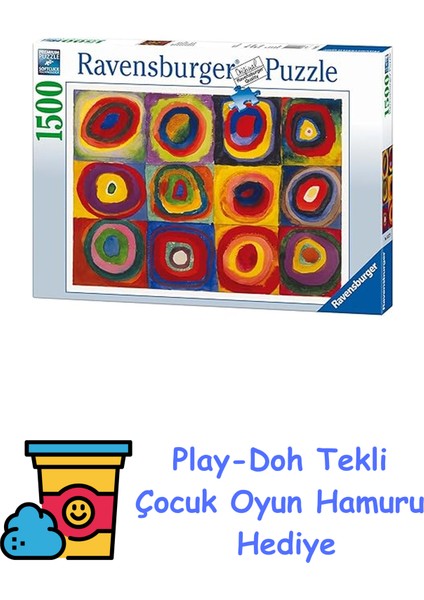 16377 – Kandinsky: Kareler 1913 – 1500 Parça Puzzle + Play-Doh Oyun Hamuru