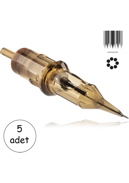 Kartuş Dövme Iğnesi 7rl 5’li Set – Çizgi Iğnesi #1207RL - Round Liner Cartridge Tattoo Needle