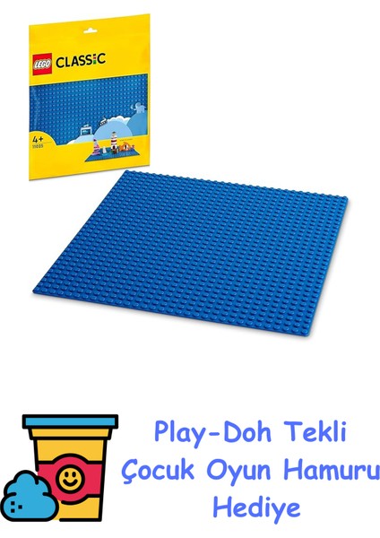 Classic Mavi Plaka 11025-4 Yaş ve Üzeri LEGO Severler Için LEGO Zemini (1 Parça) + Play-Doh Oyun Hamuru