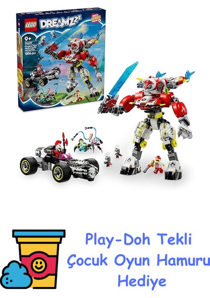 Dreamzzz Cooper’ın Kaplan Robotu ve Zero’nun Hot Rod Arabası 71497-9 Yaş ve Üzeri Çocuklar Için Yaratıcı Oyuncak Araç Yapım Seti, Doğum Günü Hediyesi (1006 Parça) + Play-Doh Oyun Hamuru