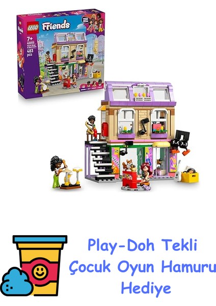 Friends Müzik Mağazası ve Daire 42653-7 Yaş ve Üzeri Çocuklar Için 3 Mini Bebek Içeren Yaratıcı Oyuncak Yapım Seti, Doğum Günü Hediyesi, Özel Gün Hediye Fikri (48 + Play-Doh Oyun Hamuru
