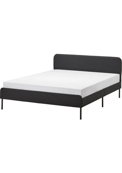 Slattum Çift Kişilik Karyola Vissle Koyu Gri 160 x 200 cm