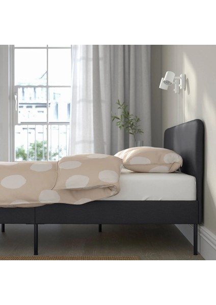 Slattum Çift Kişilik Karyola Vissle Koyu Gri 160 x 200 cm fırsatları