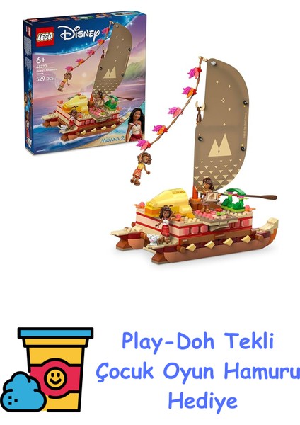 ǀ Disney Princess Moana’nın Macera Kanosu 43270, 6 Yaş ve Üzeri Kız ve Erkek Çocukları Için Yaratıcı Oyuncak Yapım Seti, Tekne ve 4 Bebek Figürü, Doğum Günü Hediy + Play-Doh Oyun Hamuru