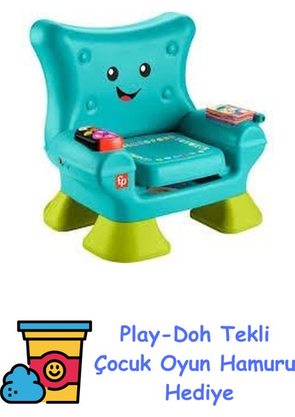 Birden Fazla Dil Desteğiyle Yürüme Çağındaki 1 Yaş ve Üzeri Çocuklar Için Işıklar, Şarkılar ve Aktiviteler Içeren, Turkuaz Renkli Koltuk Şeklinde Eğitici + Play-Doh Oyun Hamuru