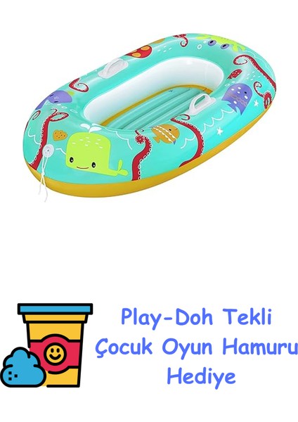 Happy Crustacean Şişirilebilir Bebek Botu 1.19 M + Play-Doh Oyun Hamuru