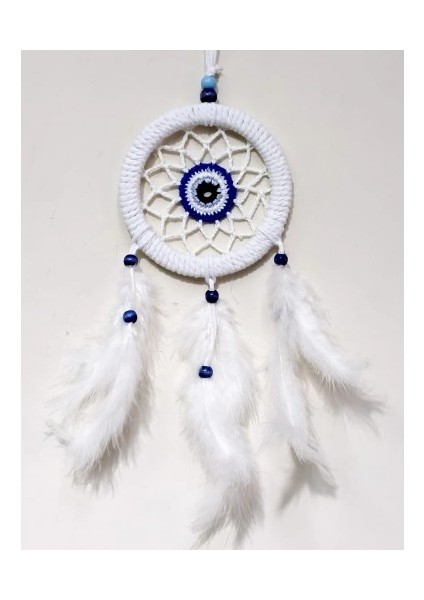 Zincir Örgülü 12 Santimetre Çapında Kuş Tüylü Duvar Süsü