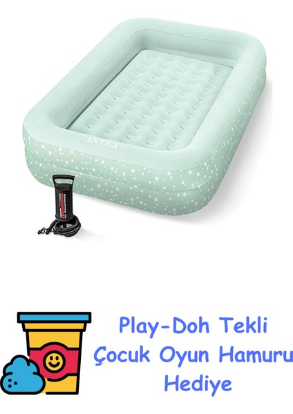 Çocuk Seyahat Şişme Yatak Seti + Play-Doh Oyun Hamuru