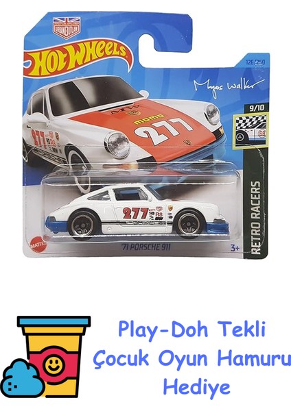 - ´71 Porsche 911 - Retro Racers 9/10 - HKH06 - Short Card - Moma - Magnus Walker Urban Outlaw - FIFTEEN52 - Mattel 2023 + Play-Doh Oyun Hamuru