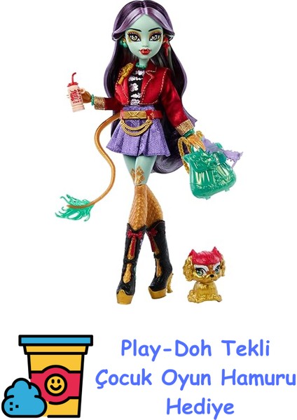 Monster Hıgh Jınafıre Long™ Monster High Jinafire Long Bebek, Köpekçiği Cloudy 'yun Yun' ve 7 Aksesuar HYV58 + Play-Doh Oyun Hamuru