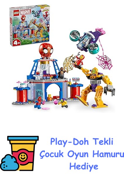 | Marvel 4+ Spidey Takımı Ağ Örücü Karargahı 10794-4 Yaş ve Üzeri Çocuklar Için 5 Minifigür Içeren Yaratıcı Oyuncak Yapım Seti (193 Parça) + Play-Doh Oyun Hamuru