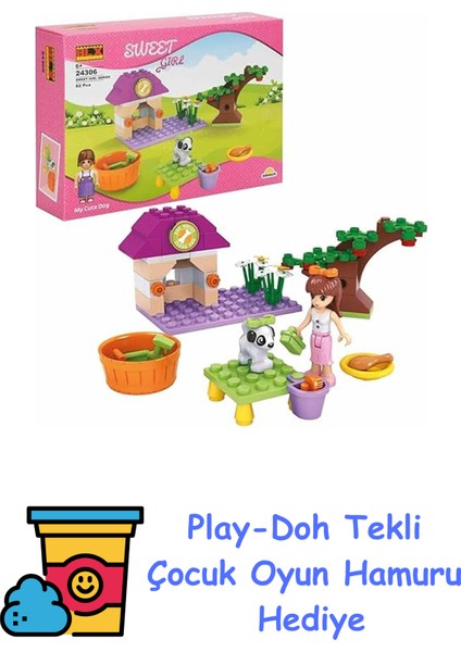 Sweet Girl Seti Sevimli Köpek Ağaçlı 1 Figür 82 Parça + Play-Doh Oyun Hamuru