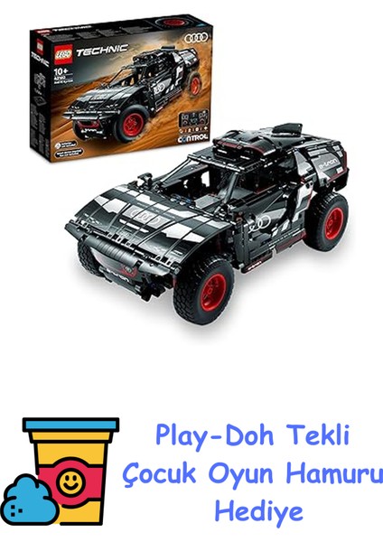® Technic Audi Rs Q E-Tron 42160-10 Yaş ve Üzeri Uzaktan Kumandalı Ralli Arabalarını Seven Çocuklar Için Yaratıcı Oyuncak Yapım Seti (914 Parça) + Play-Doh Oyun Hamuru