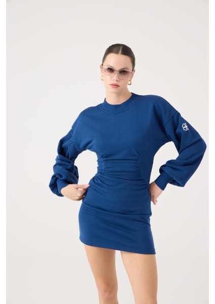 Belden Oturmalı Mini Nancy Elbise Mavi fırsatları