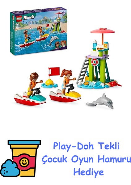 Friends Plaj Su Motoru 42623-5 Yaş ve Üzeri Çocuklar Için Yunus Figürü Içeren Eğitici ve Yaratıcı Oyuncak Yapım Seti (84 Parça) + Play-Doh Oyun Hamuru