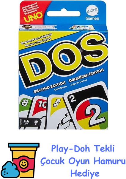 Uno Dos Kartlar Çocuklar ve Yetişkinler Için Aile Kart Oyunu Dos™ Ikinci Seri HNN01 + Play-Doh Oyun Hamuru