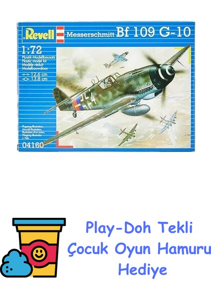 Model Kit Messerschmitt Bf 109 G-10-1:72-4160 + Play-Doh Oyun Hamuru
