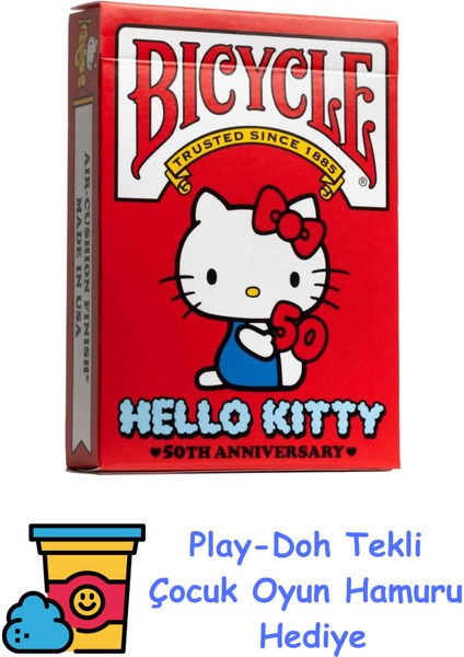 ® Hello Kitty 50TH Anniversary Oyun Kartları + Play-Doh Oyun Hamuru