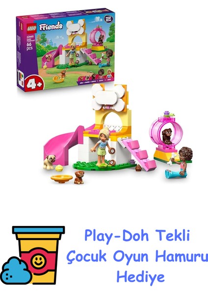 Friends Yavru Köpek Oyun Parkı 42665-4 Yaş ve Üzeri Kız ve Erkek Çocuklar Için 3 Köpek Figürü ile Aliya ve Sara Mini Bebekleri Içeren Yaratıcı Oyuncak Yapım Seti, + Play-Doh Oyun Hamuru