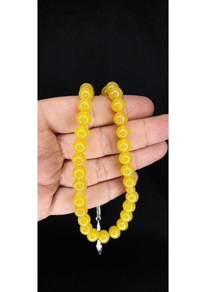 Sevgiliye Özel Hediye Çubuk Kehribar Tesbih Küre Kesim Sarı Renk H-1352. indirimleri