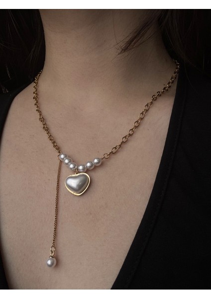 Aşkın Incisi Y Kalp Kolye