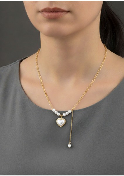 Aşkın Incisi Y Kalp Kolye