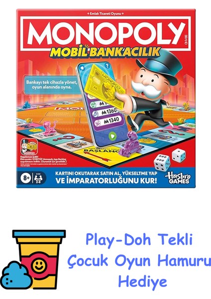 Gaming Monopoly Mobil Bankacılık Kutu Oyunu + Play-Doh Oyun Hamuru