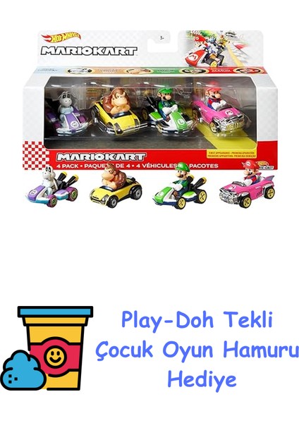 Dörtlü Mariokart, Oyuncak Çeşitler + Play-Doh Oyun Hamuru