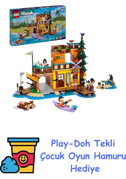 Friends Macera Kampı Su Sporları Yapım Seti 42626-7 Yaş ve Üstü Kız ve Erkek Çocukları Için 3 Mini Bebek ve 1 Ayı Figürü Içeren Eğitici Rol Yapma Seti, Doğum Günü + Play-Doh Oyun Hamuru