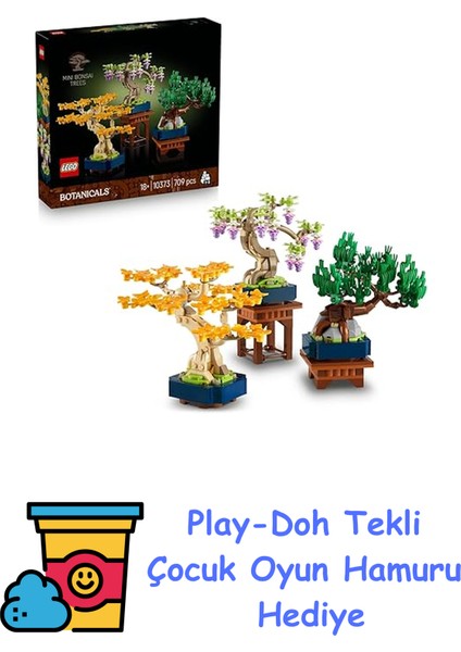 Botanicals Mini Bonsai Ağaçları 10373 – Bitki Tutkunu Yetişkinler Için Ginkgo, Wisteria ve Siyah Çam Ağaçlarından Oluşan Dekoratif Bitki Modeli, Yaratıcı Hediye F + Play-Doh Oyun Hamuru