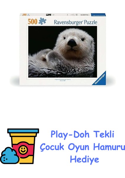 500 Parçalı Puzzle Su Samuru + Play-Doh Oyun Hamuru